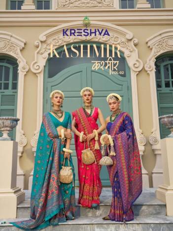 KRESHVA KASHMIR VOL-2 413 TO 420 DESIGNER BANARASI SILK SAREE WHOLESALER IN INDIA